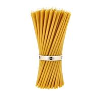 Danilovo Pure Beeswax Candles - Honey-Scented, Decorative Thin Taper Candles - Ideal for Birthday Decoration or Church Prayers - Drip Free, Tall & Smokeless Pack of 50 pcs, 26,5 cm