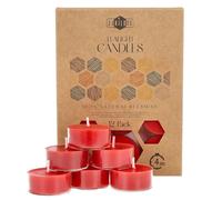 Danilovo Pure Beeswax Tealight Candles w/Cotton Wicks - Pack of 12 4-Hour Burning Time Votive Candles Crafted by Recycled Plastic