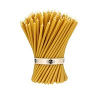 Danilovo Ritual Candles 100% Beeswax (Yellow),Orthodox Candles for Prayer Table Decoration Wedding,Non-Toxic, Soot,Drip-Free, Sustainable Products, N120, Diameter 5.4 mm (500 Pieces,1670 g)