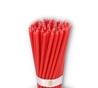 Danilovo Thin Taper Beeswax Candles - Honey-Scented, Decorative Candles Ideal for Birthday Decoration or Church Prayers - Red Drip Free, Tall & Smokeless Pack of 50 pcs,16 x 0.5 cm