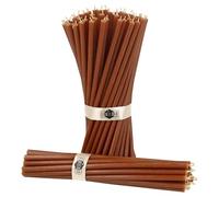 Danilovo Thin Taper Beeswax Candles - Honey-Scented, Decorative Candles Ideal for Birthday Decoration or Church Prayers - Brown Drip Free, Tall & Smokeless Pack of 50 pcs, 18,5 x 0.61 cm