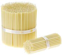 Danilovo Thin Taper Beeswax Candles - Honey-Scented, Decorative Candles Ideal for Birthday Decoration or Church Prayers - White Drip Free, Tall & Smokeless Pack of 50 pcs, 15 x 0,54 cm