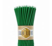 Danilovo Thin Taper Beeswax Candles - Honey-Scented, Decorative Candles Ideal for Birthday Decoration or Church Prayers - Green Drip Free, Tall & Smokeless Pack of 50 pcs, 16 x 0,55 cm