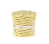 Danilovo Thin Taper Beeswax Candles - Honey-Scented, Decorative Candles Ideal for Birthday Decoration or Church Prayers - White Drip Free, Tall & Smokeless Pack of 50 pcs, 15 x 0,5 cm