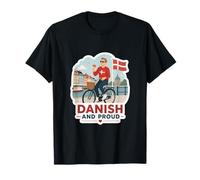 Danish and Proud Denmark Flag Copenhagen Cycling Gift T-Shirt