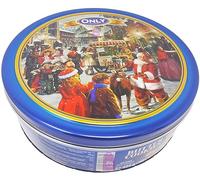 Danish Butter Cookies 454g (16 Ounces) in Santa's Village Christmas Biscuit Tin - Biscuit Gift Box for Women, Men & Kids