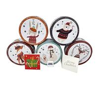 Danish Butter Cookies Christmas Danish Biscuit Woodland Tins Assorted Designs 150g Shortbread Cookies Biscuit Gift Tin (1 X Random Design) With Christmas Card Boxed Treatz