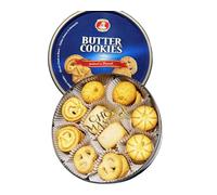 Danish Butter Cookies - Gift - Danish Butter Cookies Biscuits in Reusable Tin - 454g (16 Ounce) - Great Gift For Valentine, Mother's Day, Enjoy With Tea, Coffee, Wine (Original Design)