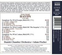 Danish Chamber Orchestra; Adam Fischer - Franz Joseph Haydn: Late Symphonies (Nos. 93 - 95), Vol. 1
