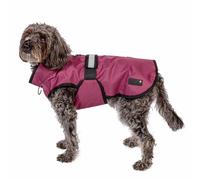 Danish Design 3-in-1 Dog Coat Plum, 41cm (16in) - All Weather, Waterpoof, Fleece-Lined, Reflective Raincoat for Dogs