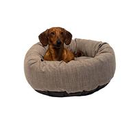 Danish Design Allsorts Aberdeen Grey Donut Bed Large - Cosy Dog and Puppy Bed with Removable Cushion and Recycled Fibre Fill