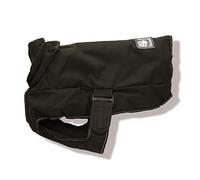 Danish Design Black Harness 2 In 1 Ultimate Rainproof Windproof Machine Washable Dog/Puppy Coat 12 Inch 30 cm