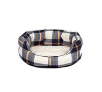 Danish Design Navy Bowmore Brushed Check Design Dog/Puppy Deluxe Slumber Bed Small 24in