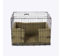 Danish Design Dog Crate Bumper - Sherpa Fleece, Ecoflex Recycled Filling - Olive - XXL