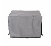 Danish Design Dog Crate Cover - Blackout Lined, Roll-Down Doors - Grey - Large