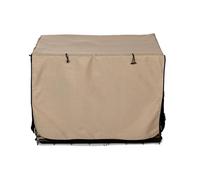Danish Design Dog Crate Cover - Blackout Lined, Roll-Down Doors - Oatmeal - Small