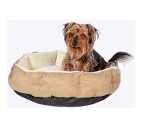 Danish Design Essentials Quilted Dog Bed, Beige Medium 62x60x16cm - Scalloped Pet Bed with Fur Lining, Machine Washable
