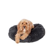 Danish Design Essentials Fluffy Donut Dog Bed, Charcoal Medium 50cm - Snug and Fluffy Soft Pet Bed, Machine Washable