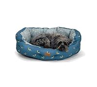 FatFace Flying Birds Blue/Teal Super Soft Deluxe Pet Dog/Puppy Sustainable Bed 24 Inch