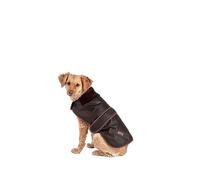 Danish Design FatFace Sussex Brown Waxed Cotton Orange Check Lining Naturally Water Resistant Dog/Puppy Coat 40 cm
