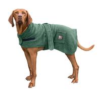 Danish Design Green Cotton Adjustable Velcro Towelling Dog/puppy Robe 12 Inch