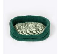 Danish Design Green Herringbone - Sherpa Fleece Slumber Bed Grey Dog Bed for Adult/Senior/Puppy Beds - 24in