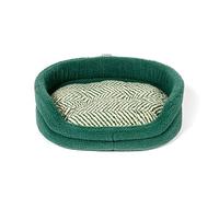 Danish Design Green Herringbone - Sherpa Fleece Slumber Bed Grey Dog Bed for Adult/Senior/Puppy Beds - 30in