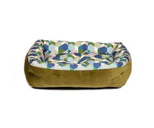 Danish Design Laura Ashley Thistle Patchwork with Thermal Filling Dog/Puppy Bed Lounger Medium 30 in