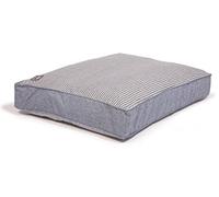 Danish Design Nautical Maritime Removable Cover Blue/Cream Denim Look Stripe Box Dog/Puppy Duvet Bed Cover Medium