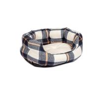 Danish Design Navy Bowmore Brushed Check Design Dog/Puppy Deluxe Slumber Bed Medium 30in
