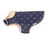 Danish Design Navy Quilted Dog Coat 65cm (26") - Showerproof & Thermal Lined - Diamond Stitch Jacket