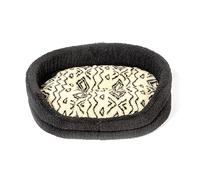 Danish Design Neutral Geometric - Sherpa Fleece Slumber Bed Grey Dog Bed for Adult/Senior/Puppy Beds - 35in