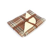 Danish Design Newton Truffle Brown Check Hard Wearing Machine Washable Pet Blanket Throw Large