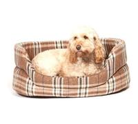 Danish Design Newton Truffle Brown Check Machine Washable Dog/Puppy Slumber Bed 40 Inch