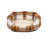 Danish Design Sand Bowmore Brushed Check Design Dog/Puppy Deluxe Slumber Bed Medium 30in