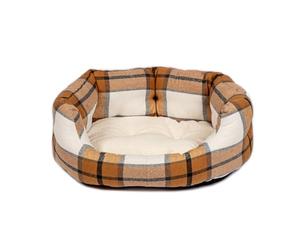 Danish Design Sand Bowmore Brushed Check Design Dog/Puppy Deluxe Slumber Bed Small 24in