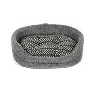 Danish Design Dog Bed - Fleece Arrows Slumber - Sherpa Fleece - Charcoal - 30" Medium