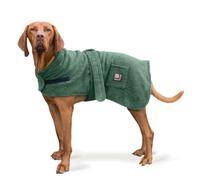 Danish Design Towelling Dog Robe - Green - Size: X Small - Dog Jackets