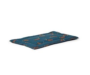 Danish Design Woodland Stag Teal Hard Wearing Fabric Comfortable Dog/Puppy Cage Mattress 53 x 76 cm Medium