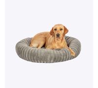 Danish Designs Essentials Plush Donut Dog Bed - Grey - Size: Large - Pet Beds