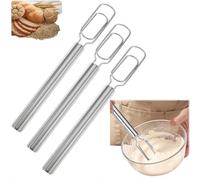 Danish Dough Whisk, Danish DoughWhisk for Sourdough Starter, Stainless Steel Sourdough Starter Spatula & Dough Mixer, Bread Whisk for Cooking, Whisking, Sourdoughs, Pizza, Mixing Whisking Tool