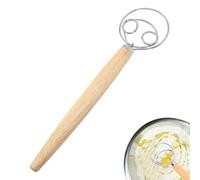 Danish Dough Whisk with Wooden Handle, 13 inch Stainless Steel Dough Whisk Dutch Hook Dutch Whisk Egg Beater Mixer Baking Accessory Tool for Baking Cake, Dessert, Pastry or Pizza