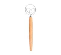 Danish dough whisk with wooden handle, whisk, egg beater, Danish, dough whisk, stainless steel mixer, bread dough whisk, hand mixer for cake, dessert, bread, pastry, pizza dough, E, long