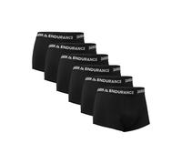 DANISH ENDRUANCE Mens Low Rise Trunks, Cotton Underwear for Men, Stretchy Men's Boxer Shorts, 6 pack, Black, Large