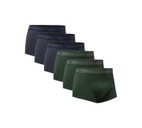 DANISH ENDRUANCE Mens Low Rise Trunks, Cotton Underwear for Men, Stretchy Men's Boxer Shorts, 6 pack, Multicolor (3xBlue Melange, 3xGreen Melange), X-Large