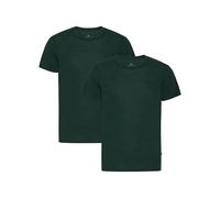 DANISH ENDURANCE 100% Merino Wool T-Shirt for Men, Relaxed Loose Fit, Odour-Resistant, 1 or 2 Pack, Dark Green 2-Pack, L