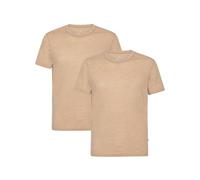 DANISH ENDURANCE 100% Merino Wool T-Shirt for Men, Relaxed Loose Fit, Odour-Resistant, 1 or 2 Pack, Sand 2-Pack, XL