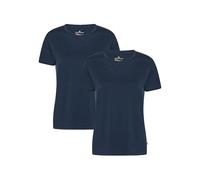 DANISH ENDURANCE 100% Merino Wool T-shirt for Women, Lightweight & Odour-Resistant Undershirt, 2-Pack Dark Navy L