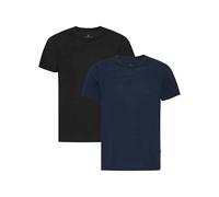DANISH ENDURANCE 100% Merino Wool T Shirt Mens, Lightweight & Odour-Resistant Undershirt, 1 or 2-Pack, Multicolor (1xBlack, 1xDark Navy), XX-Large
