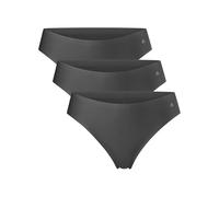 DANISH ENDURANCE 3 Pack Women's Invisible Thong Knickers, No-Show Panties, Workout Underwear, Grey, X-Large